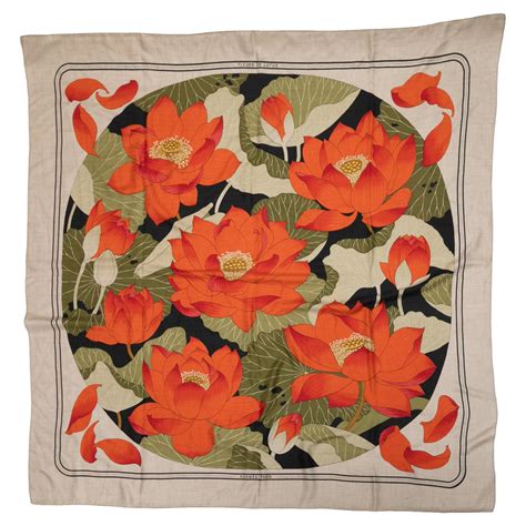 Hermes Fleurs De Lotus Scarf for sale 